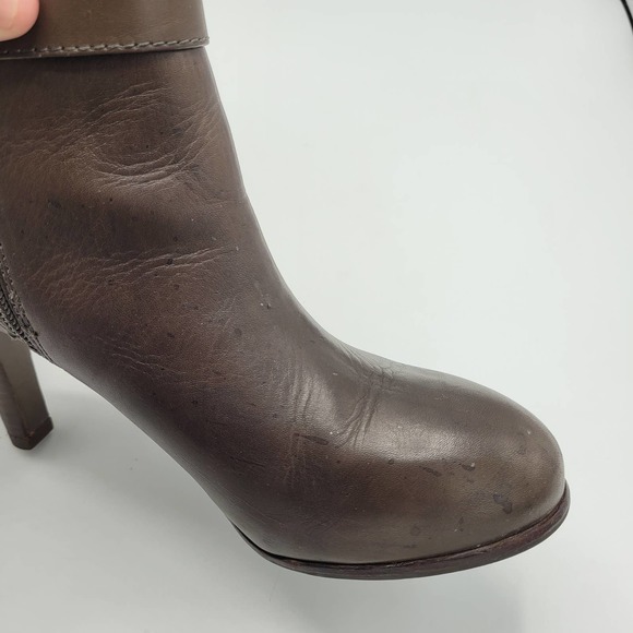 Tory Burch Camel Bristol Brown Leather Ankle Booties Womans Size 7.5M - Picture 3 of 10